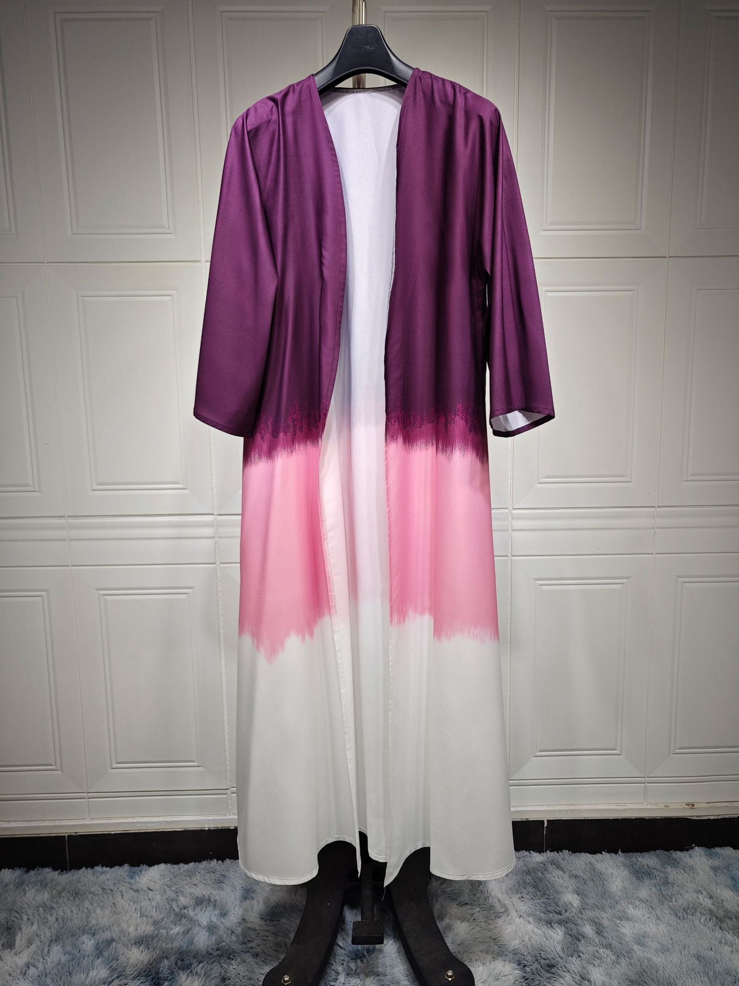 HAYA HA1096 Muslim Tie-dyed Cloak Cardigan Dress Abaya