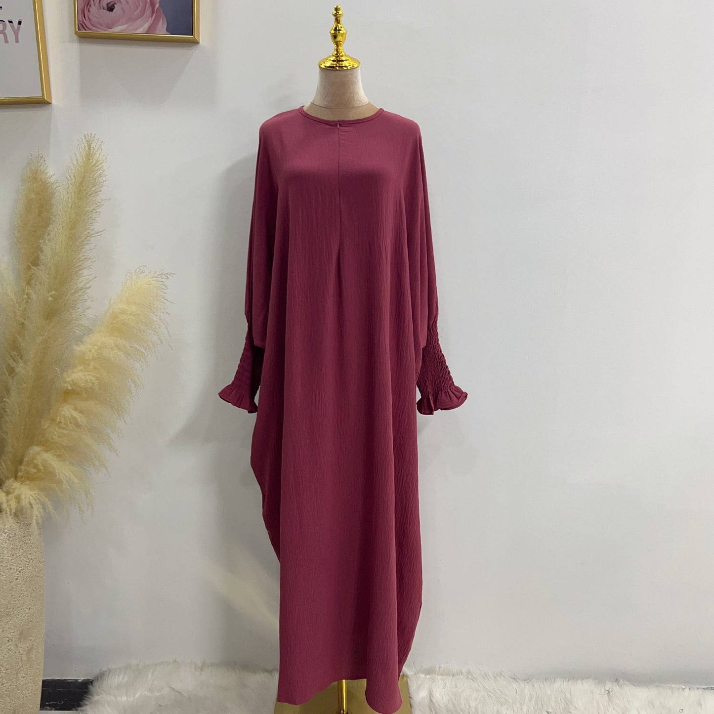 HAYA HAYA1003 Solid Bat Dress