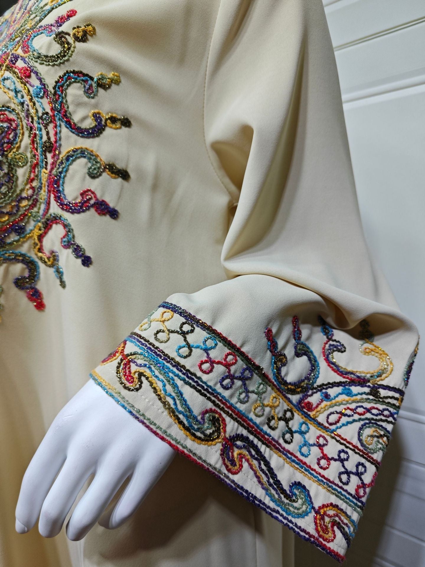HA6666 Embroidered long wide-sleeved dress | Comfortable fit, easy to wear