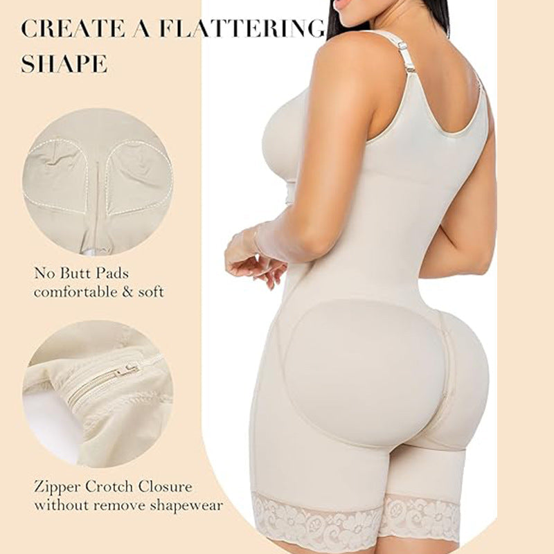 HA6674  One-piece zippered shapewear (with integrated bra)