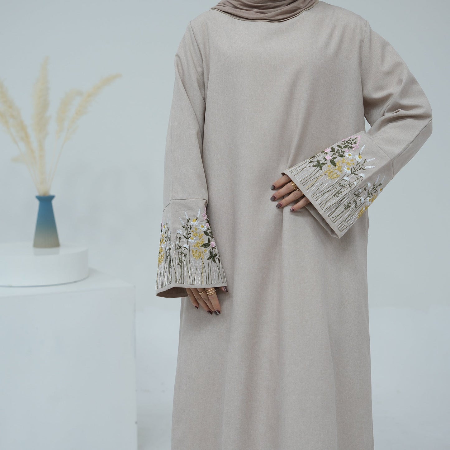 HAYA HAYA1090 Flower Embroidery Elegant Dress