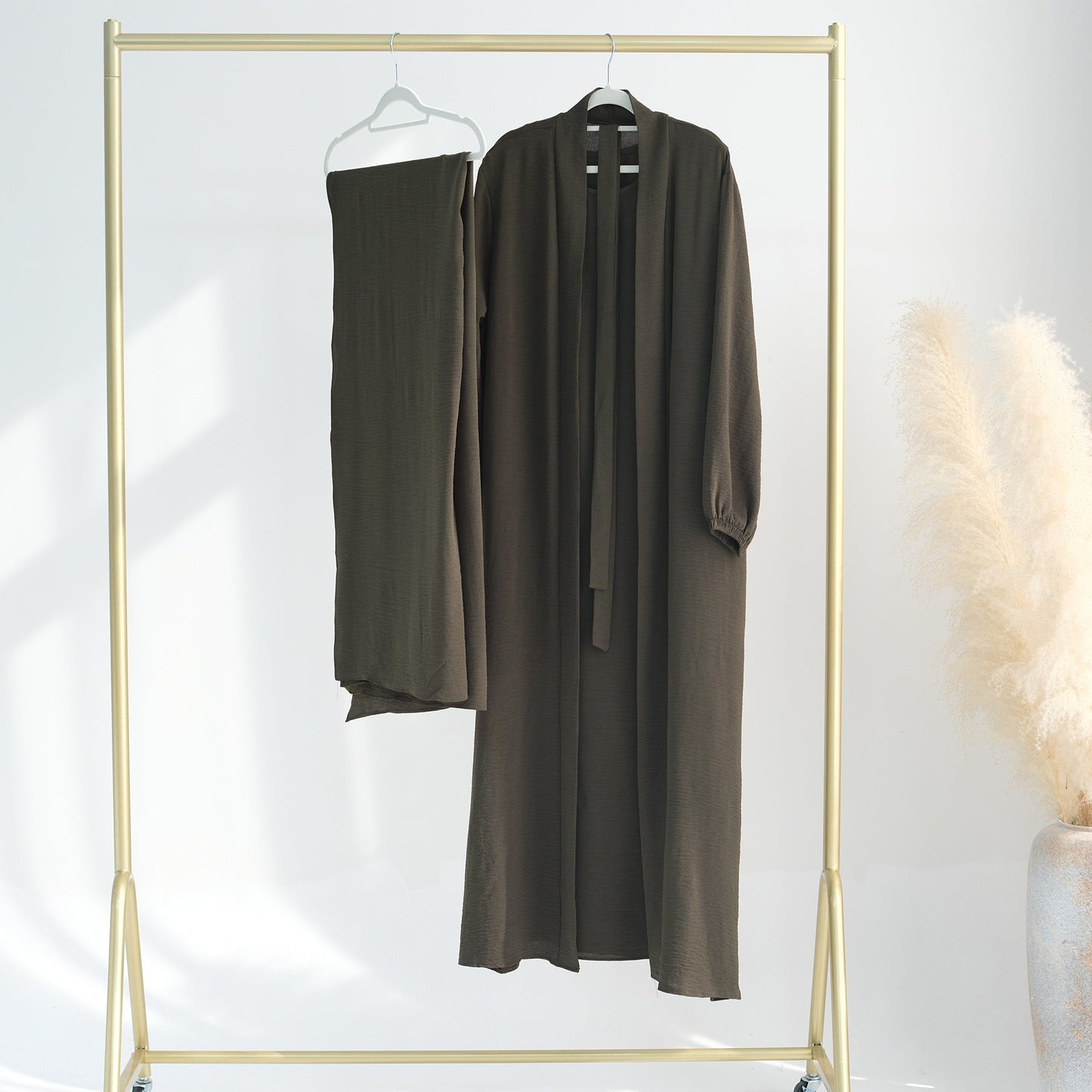 HAYA HAYA0995 3pcs Cardigan+without  Sleeves Inner Dress+Hijab