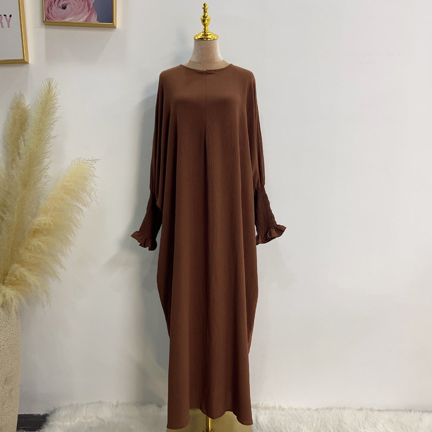HAYA HAYA1003 Solid Bat Dress