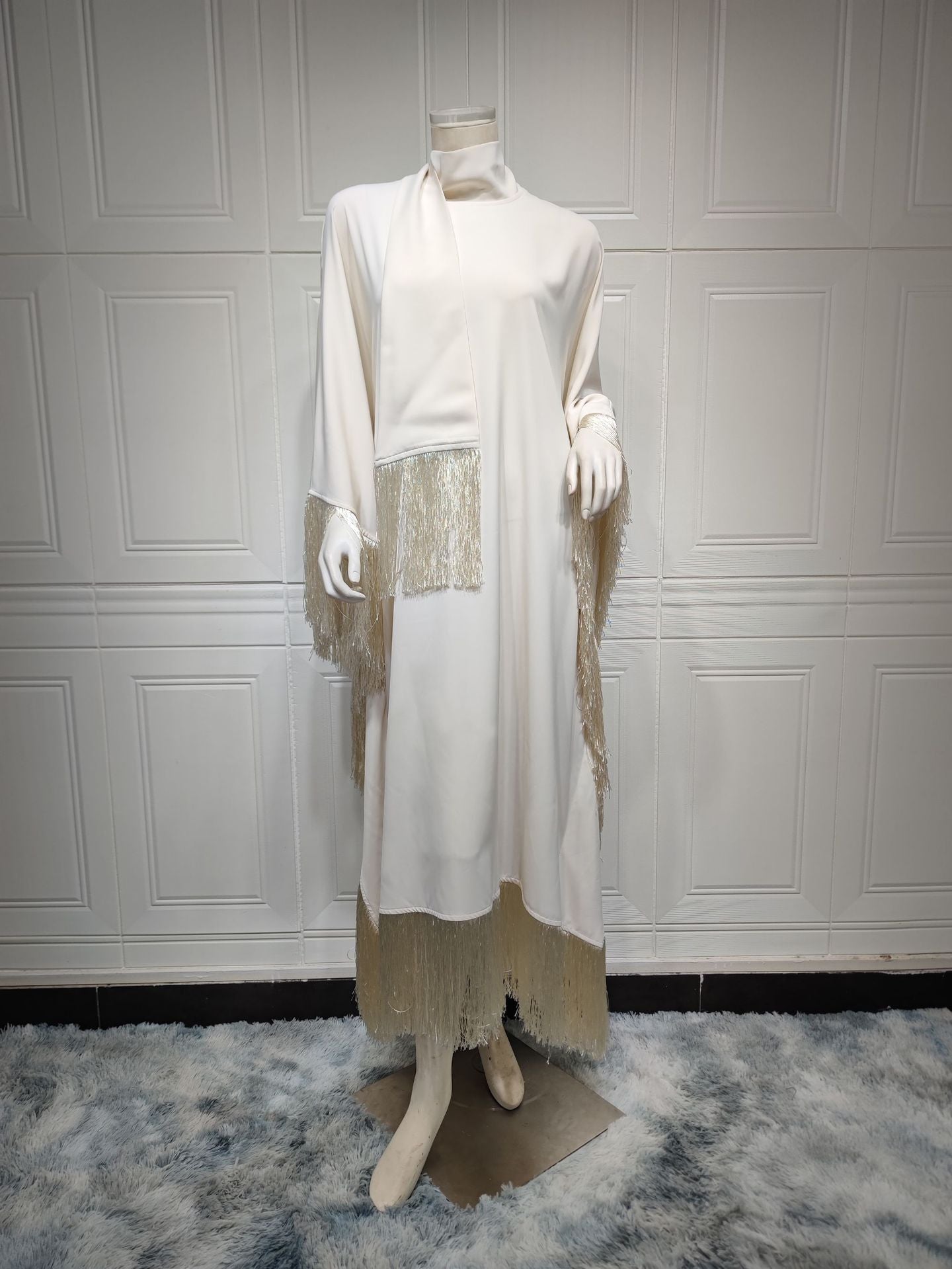 HAYA0467 Ladies Dolman Sleeve Tassel Kaftan High Fashion Dress modest party dress