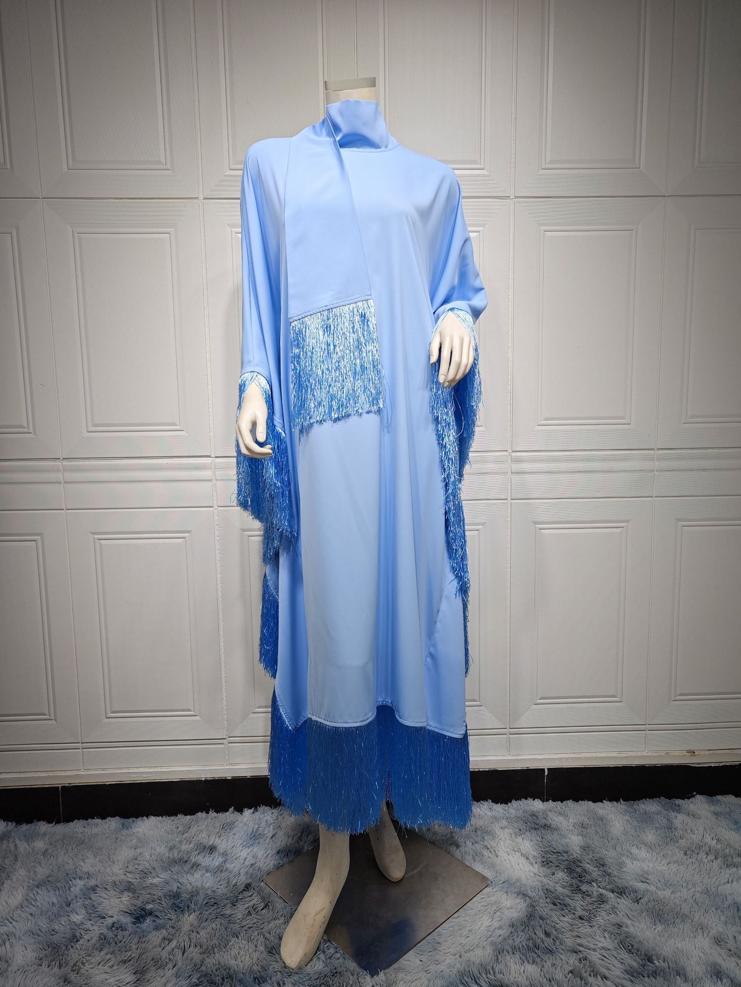 HAYA0467 Ladies Dolman Sleeve Tassel Kaftan High Fashion Dress modest party dress