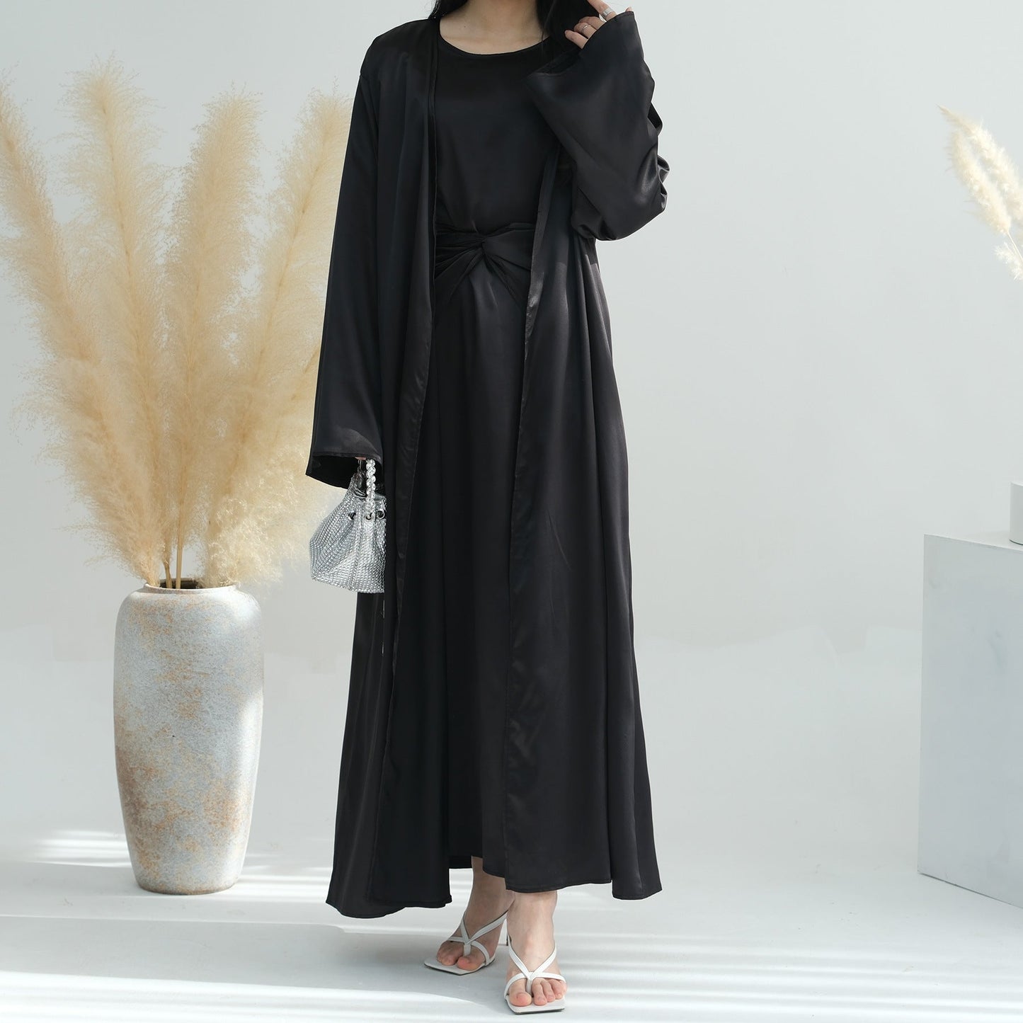 HA6581 Solid color three-piece women's long skirt suit
