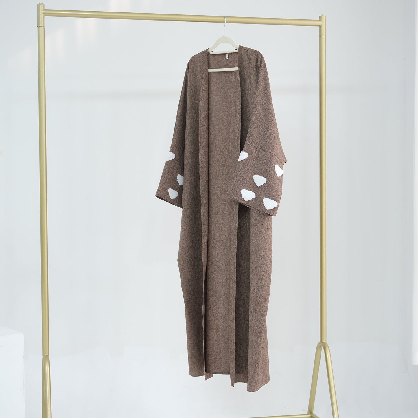HAYA HAYA0992 Cloud Embroidered Elegant Cardigan Robe