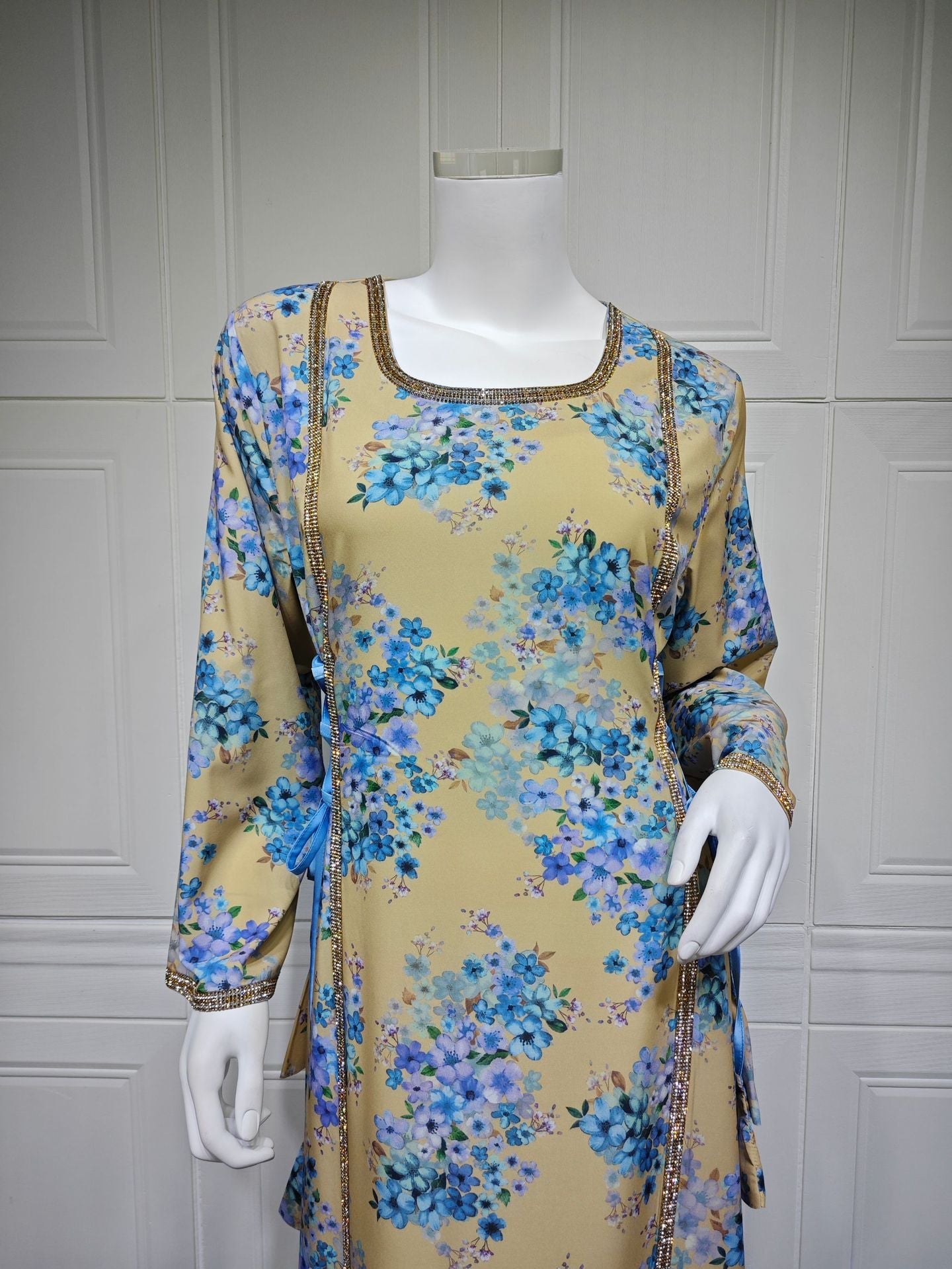 HA6642 Floral print long dress