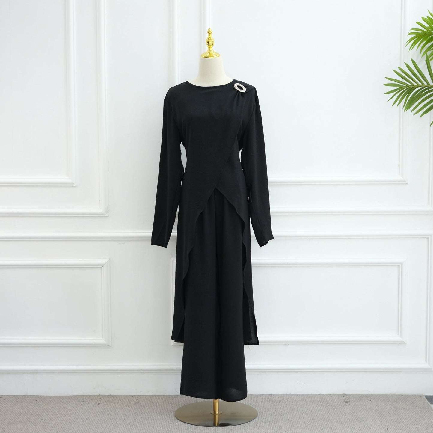 HA6605 Stylish asymmetrical two-piece set (with optional headscarf)