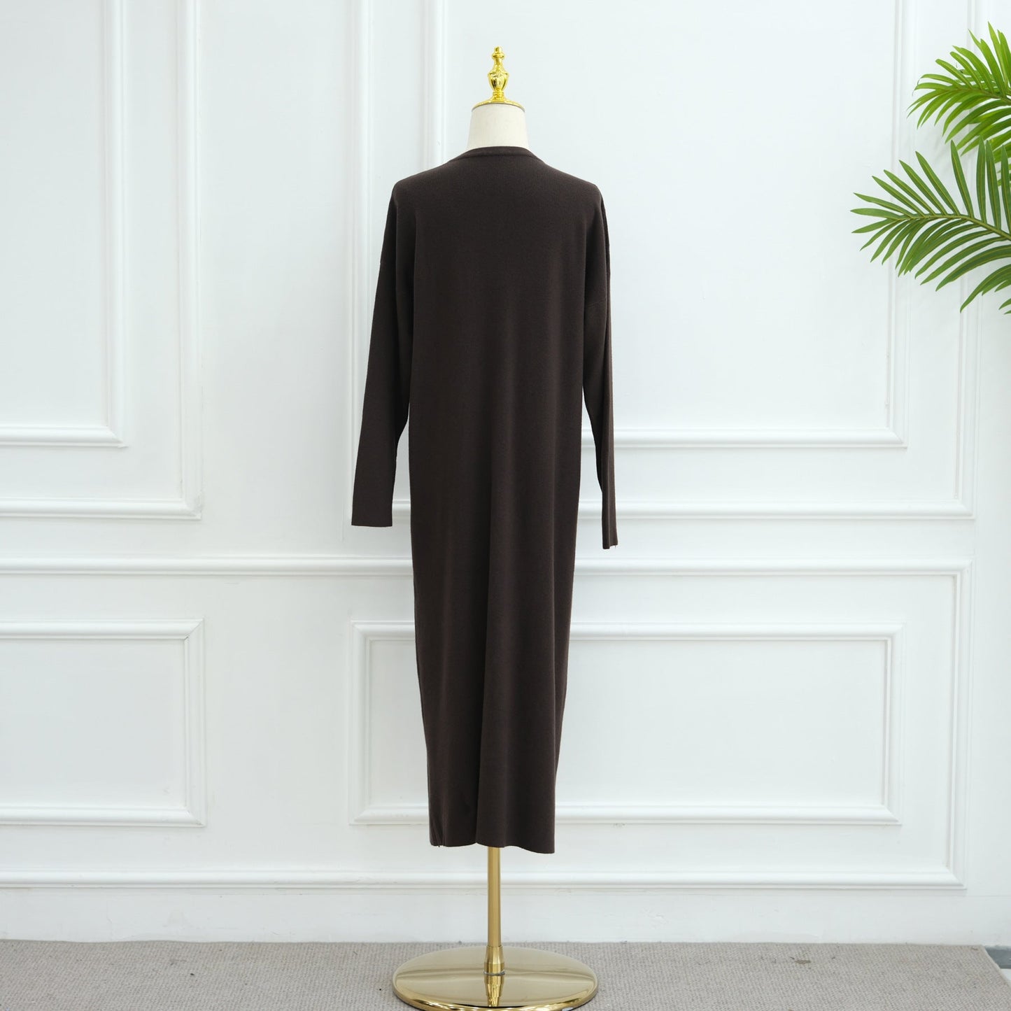 HA6598 Autumn and Winter Knitted Dress, Long Solid Color (headscarf Not Included)