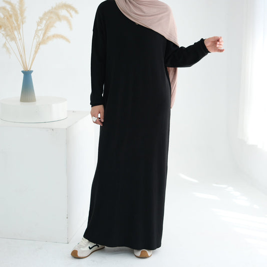 HA6598 Autumn and Winter Knitted Dress, Long Solid Color (headscarf Not Included)