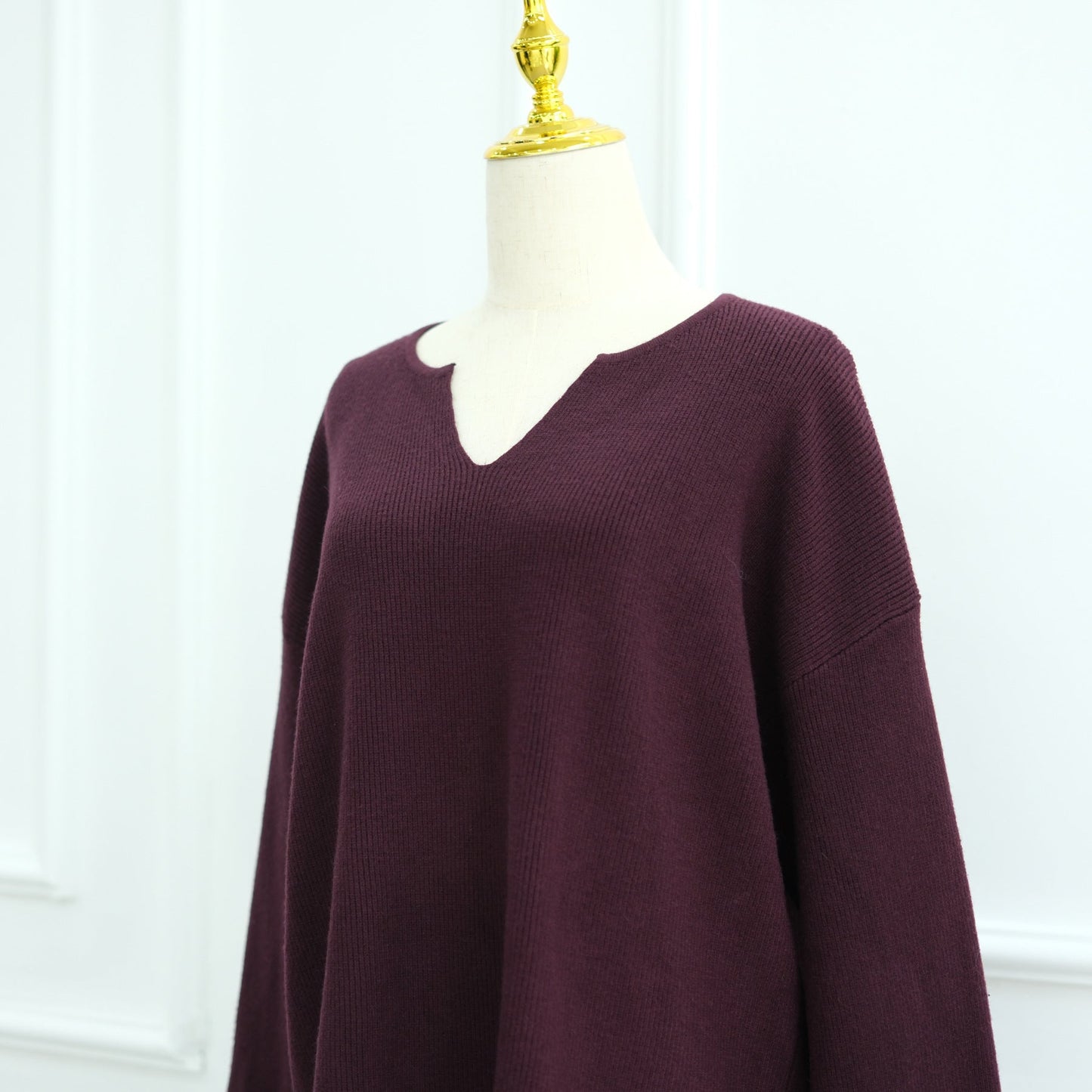 HA6597 Autumn and winter thickened knitted suit solid color two-piece suit (excluding headscarf) top + skirt