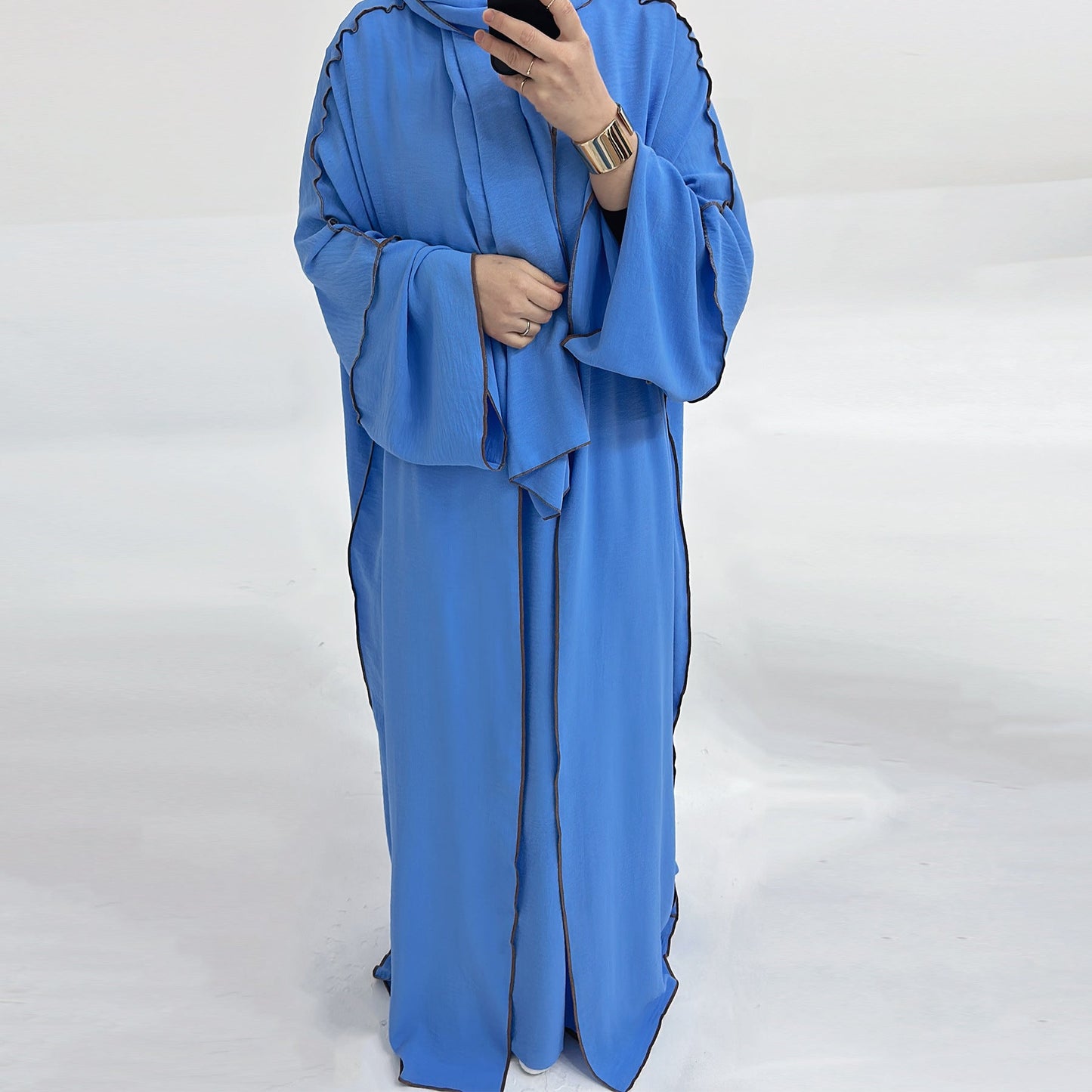 HAYA HA1182 3pcs Set Crepe Inner Dress and Cardigan and Hijab