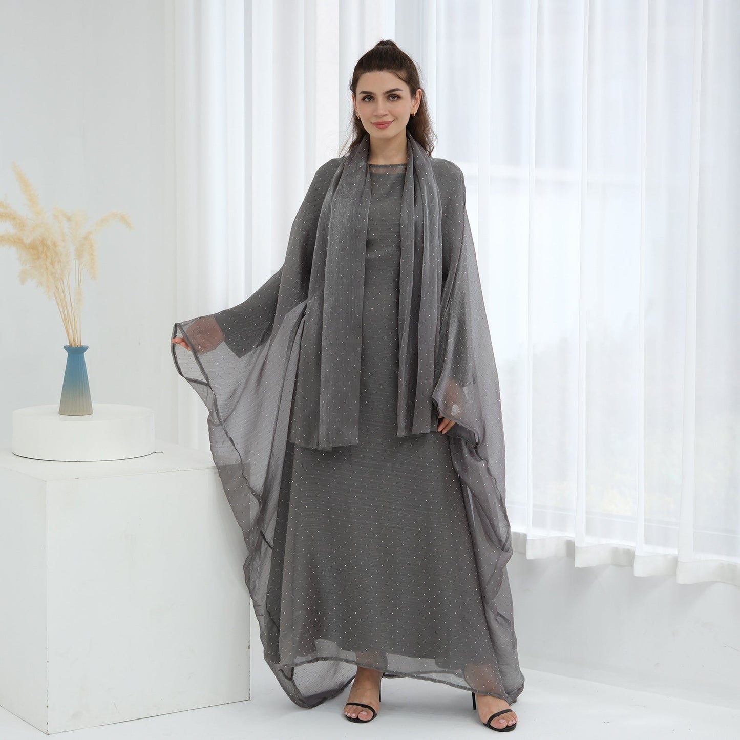 HA6619 Hot diamond long dress (with optional inner suit)