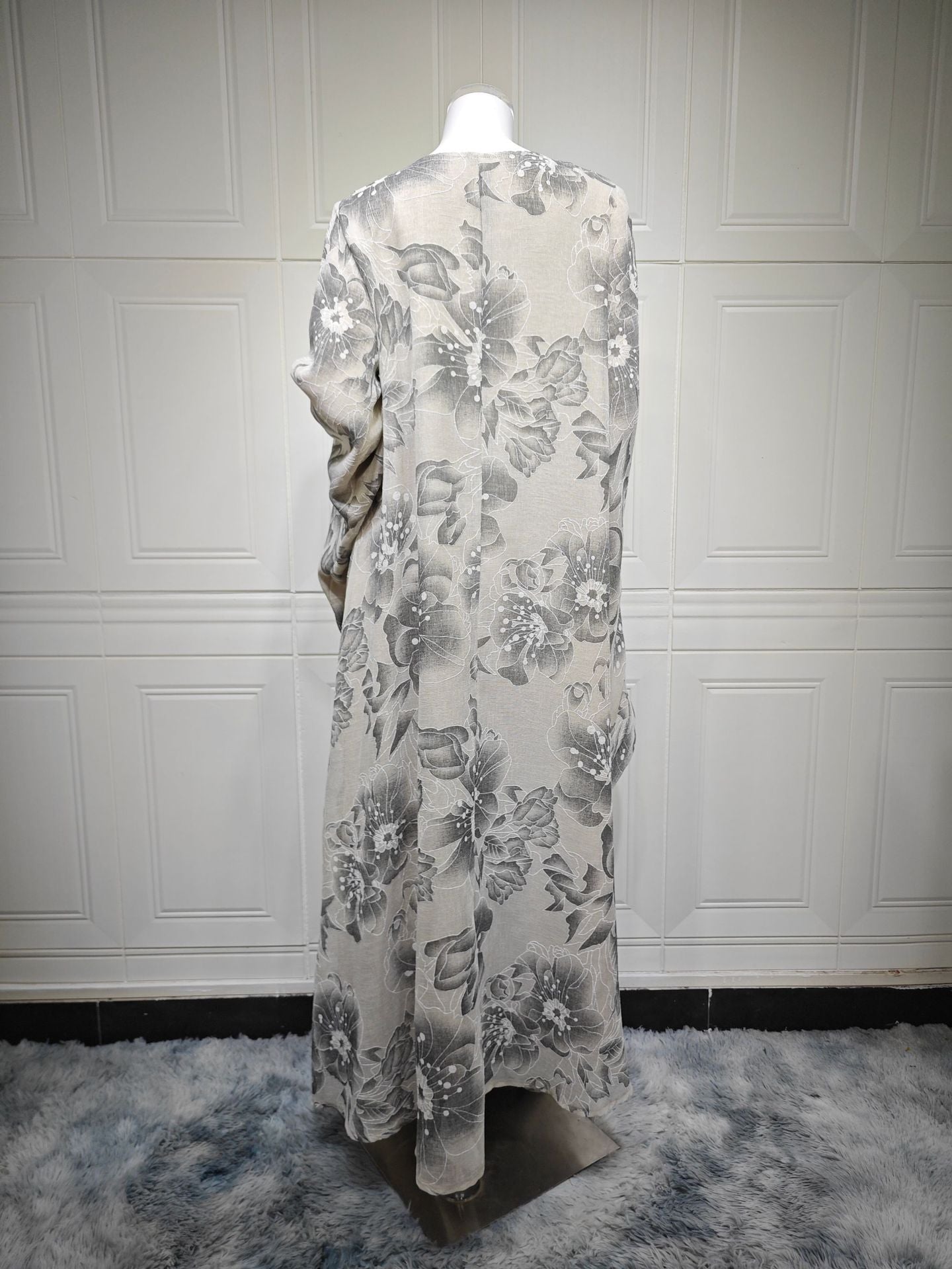 HA6639 Floral Appliqué Embroidered Long Dress