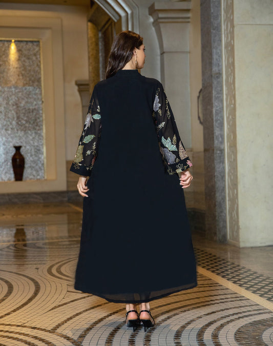 HA6649 Sequined Embroidered Tassel Long Robe, Elegant and Sophisticated Dress