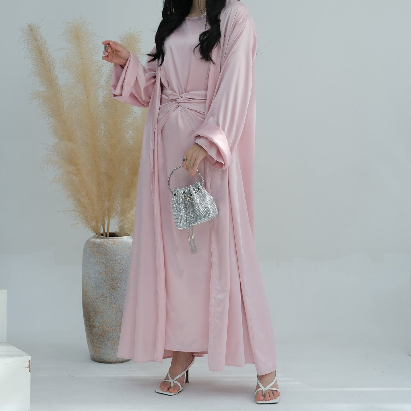 HA6581 Solid color three-piece women's long skirt suit
