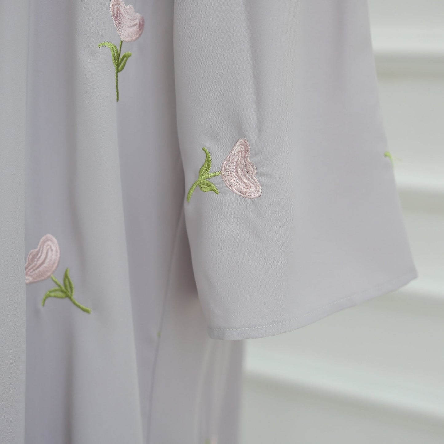 HA6631 Long cardigan with floral embroidery (headscarf optional)