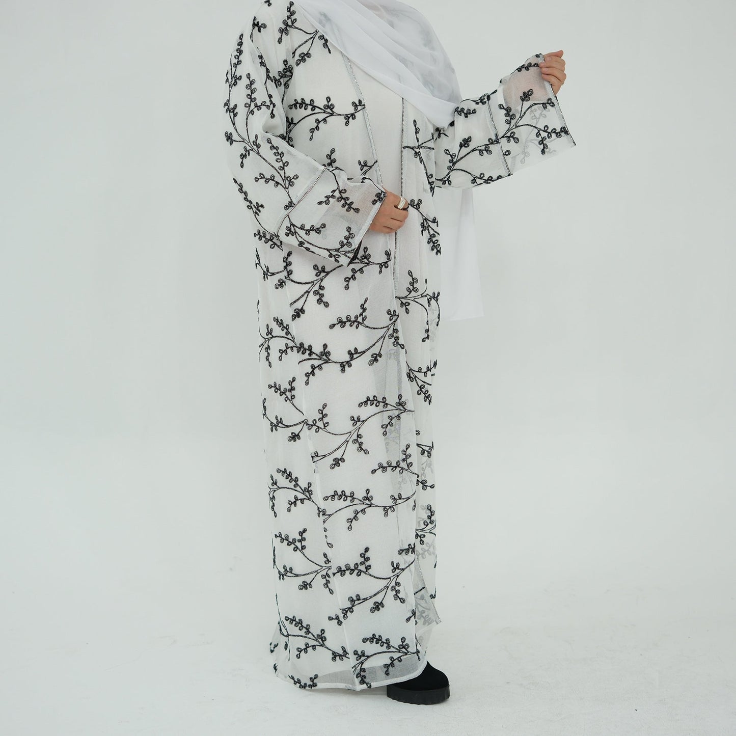 HA6623 Full-body embroidered long cardigan (optional inner layer)