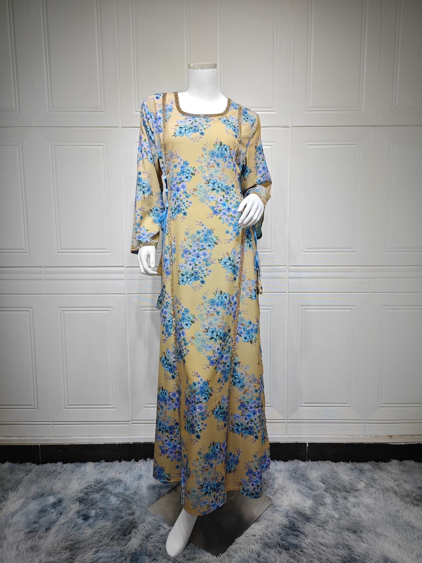 HA6642 Floral print long dress