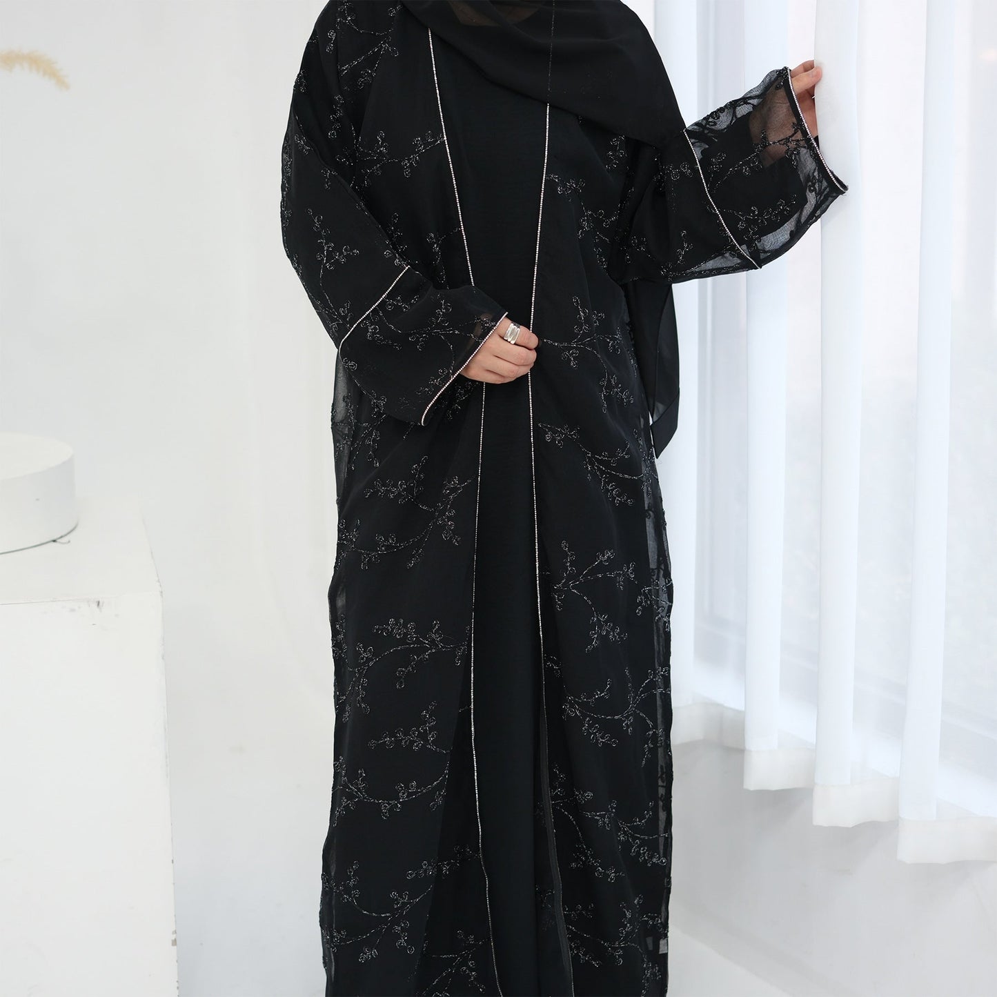 HA6623 Full-body embroidered long cardigan (optional inner layer)