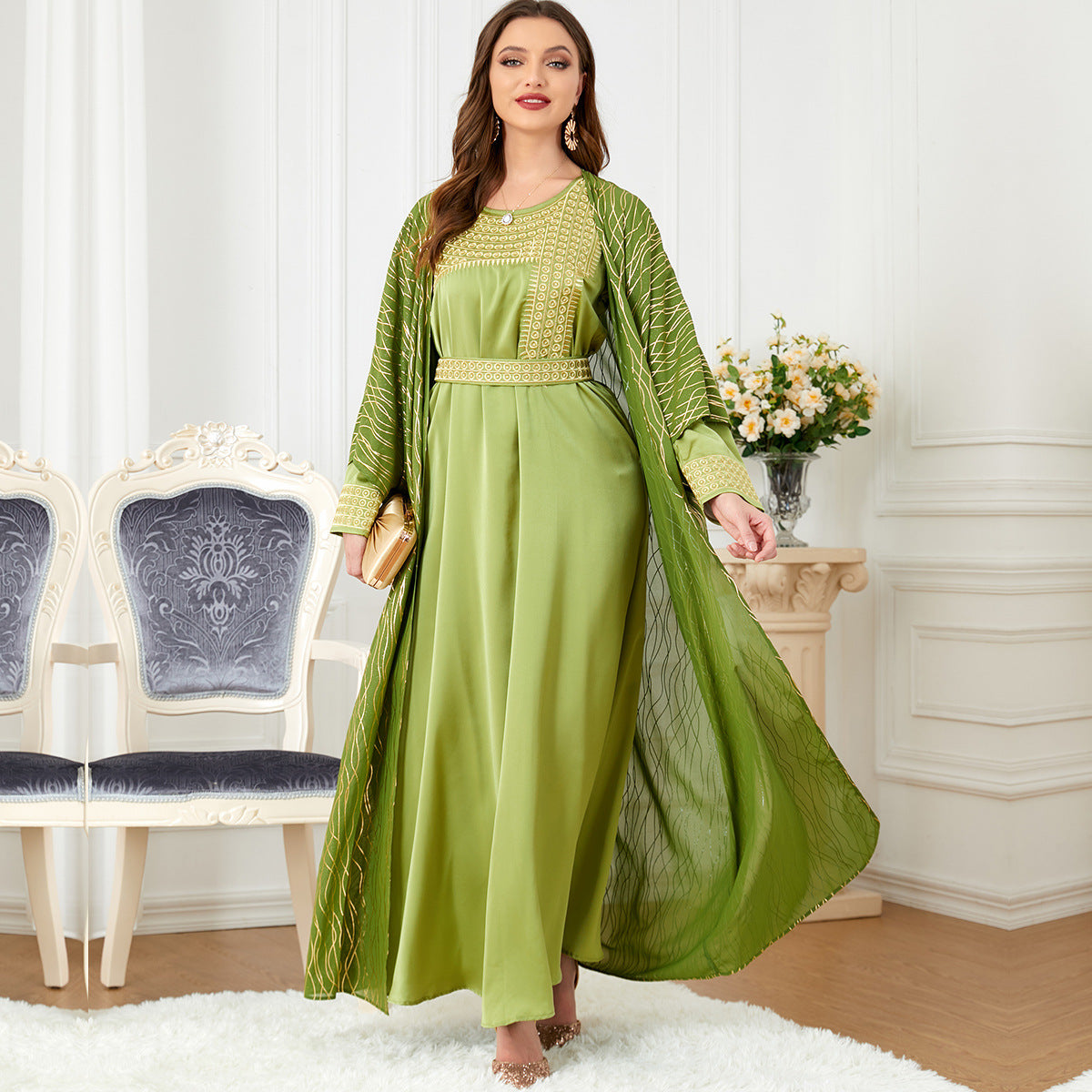 HAYA HAYA1059 2pcs Inner Dress  with Cardigan