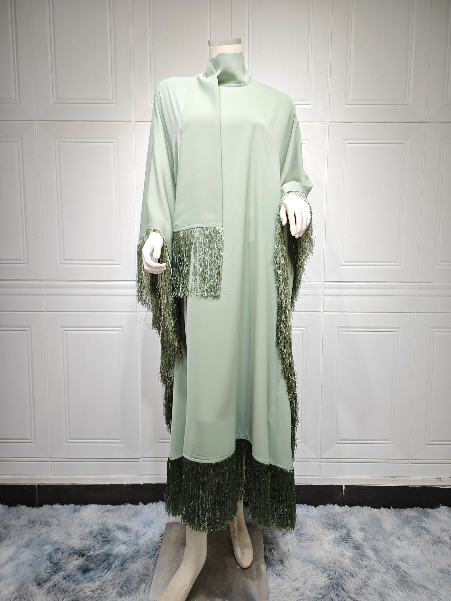 HAYA0467 Ladies Dolman Sleeve Tassel Kaftan High Fashion Dress modest party dress