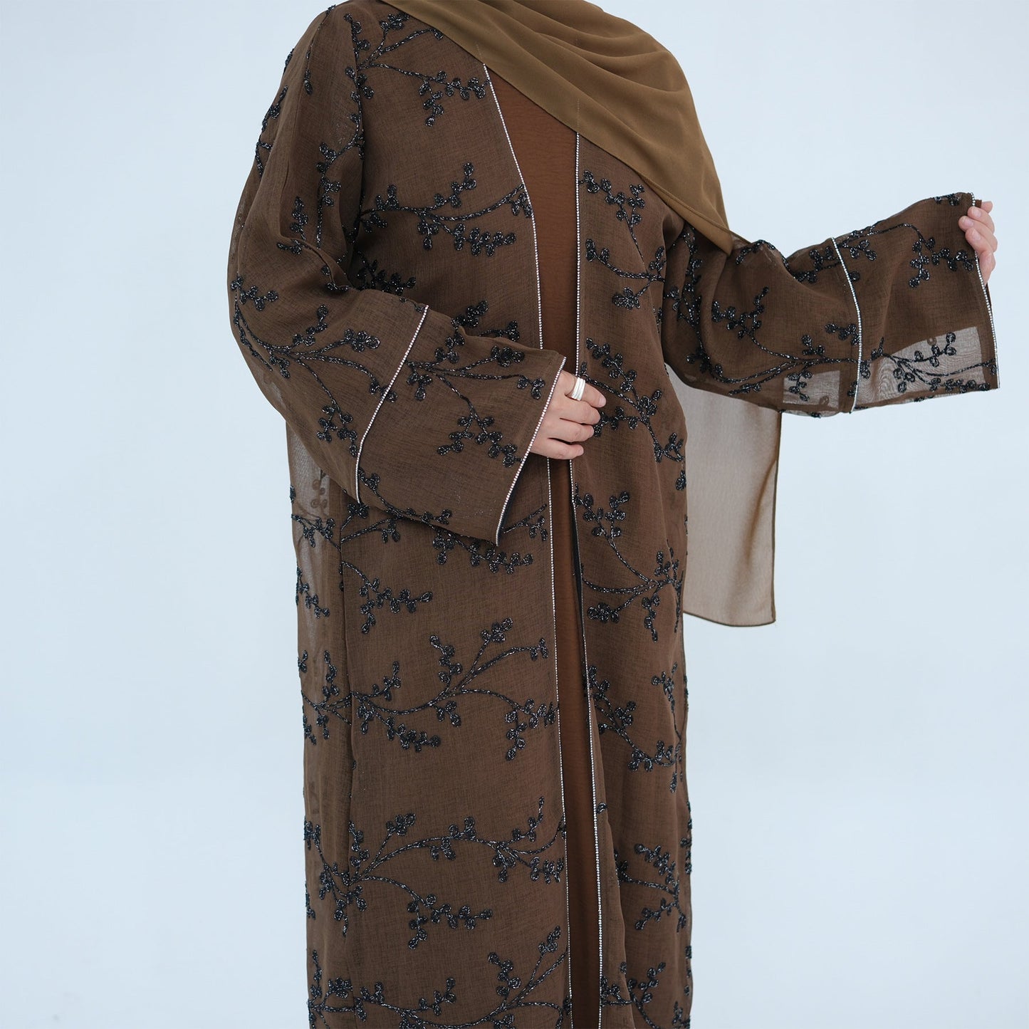 HA6623 Full-body embroidered long cardigan (optional inner layer)