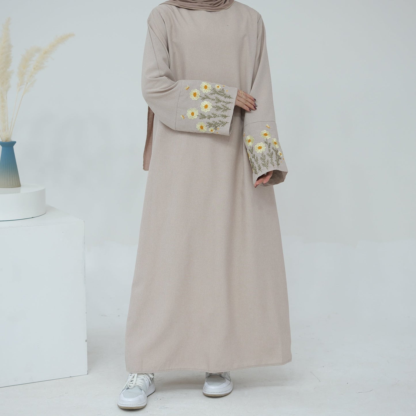 HAYA HAYA1090 Flower Embroidery Elegant Dress