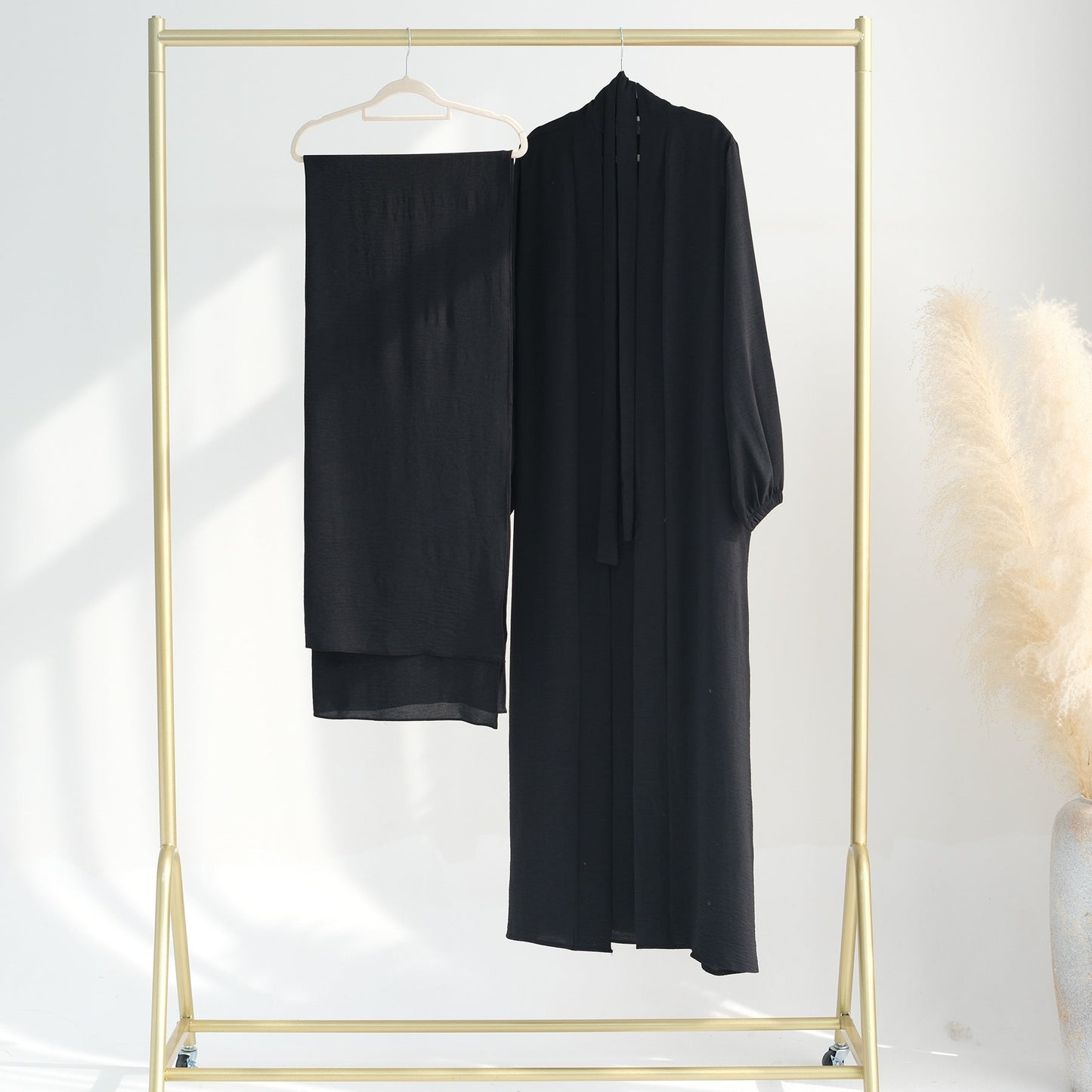 HAYA HAYA0995 3pcs Cardigan+without  Sleeves Inner Dress+Hijab
