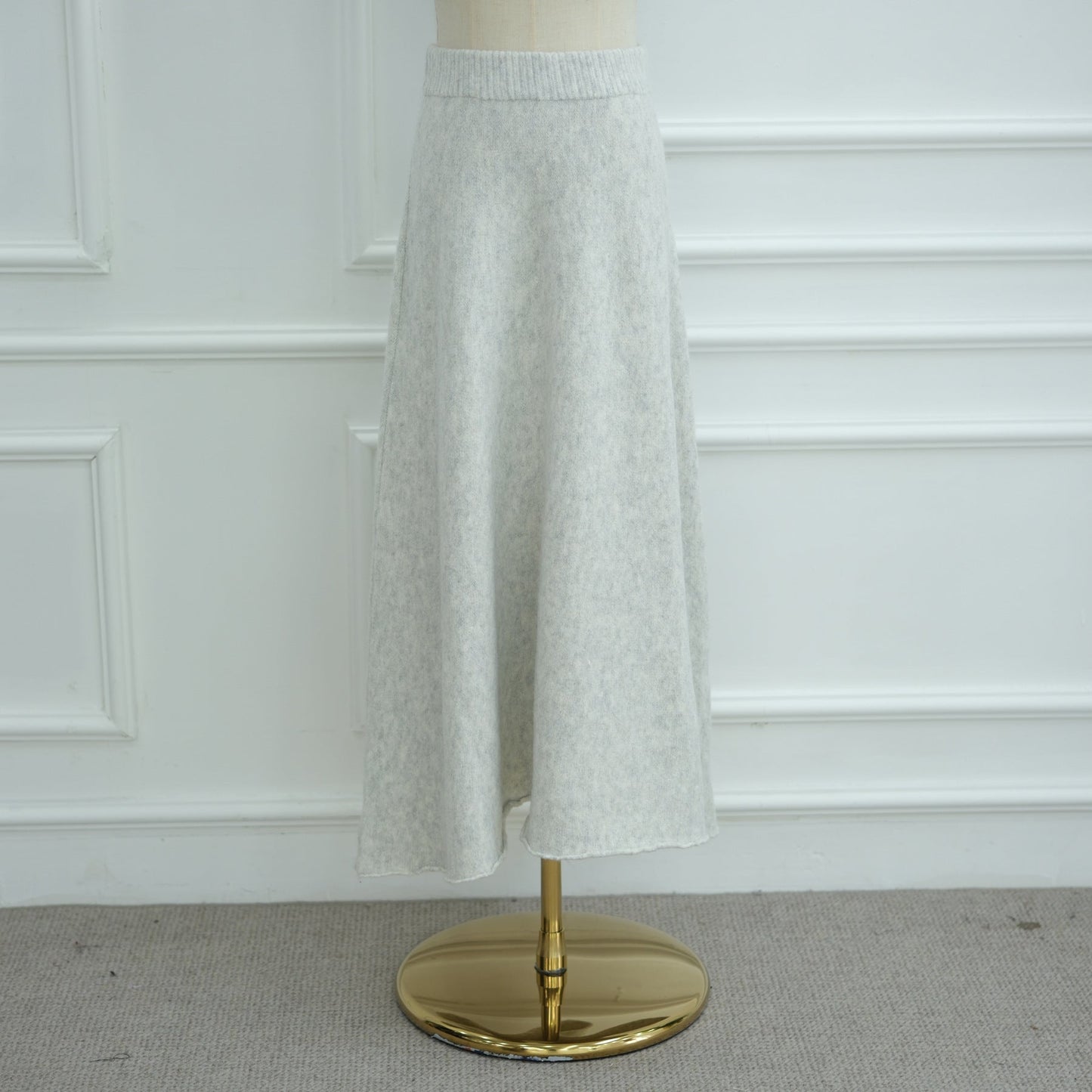 HA6596 Autumn and winter thickened knitted three-piece suit (excluding headscarf) vest + cardigan + skirt