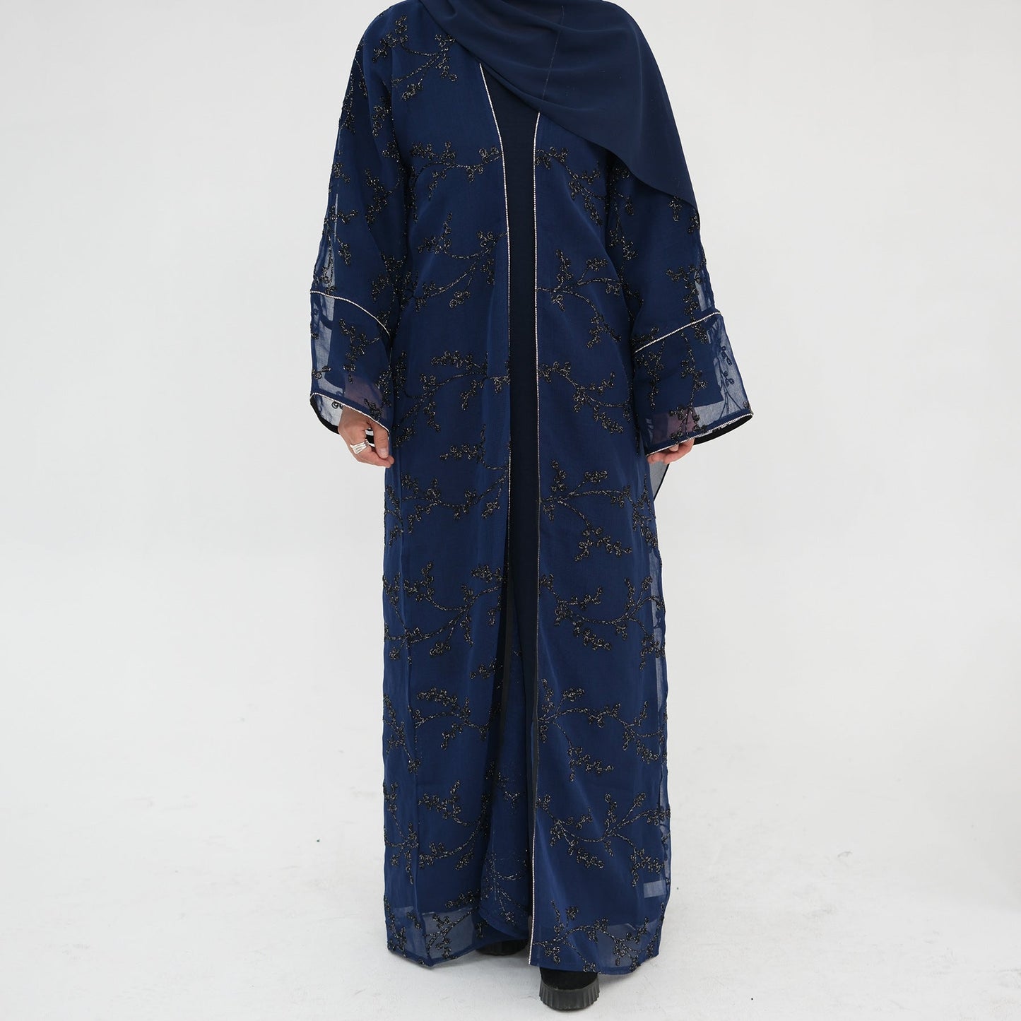 HA6623 Full-body embroidered long cardigan (optional inner layer)