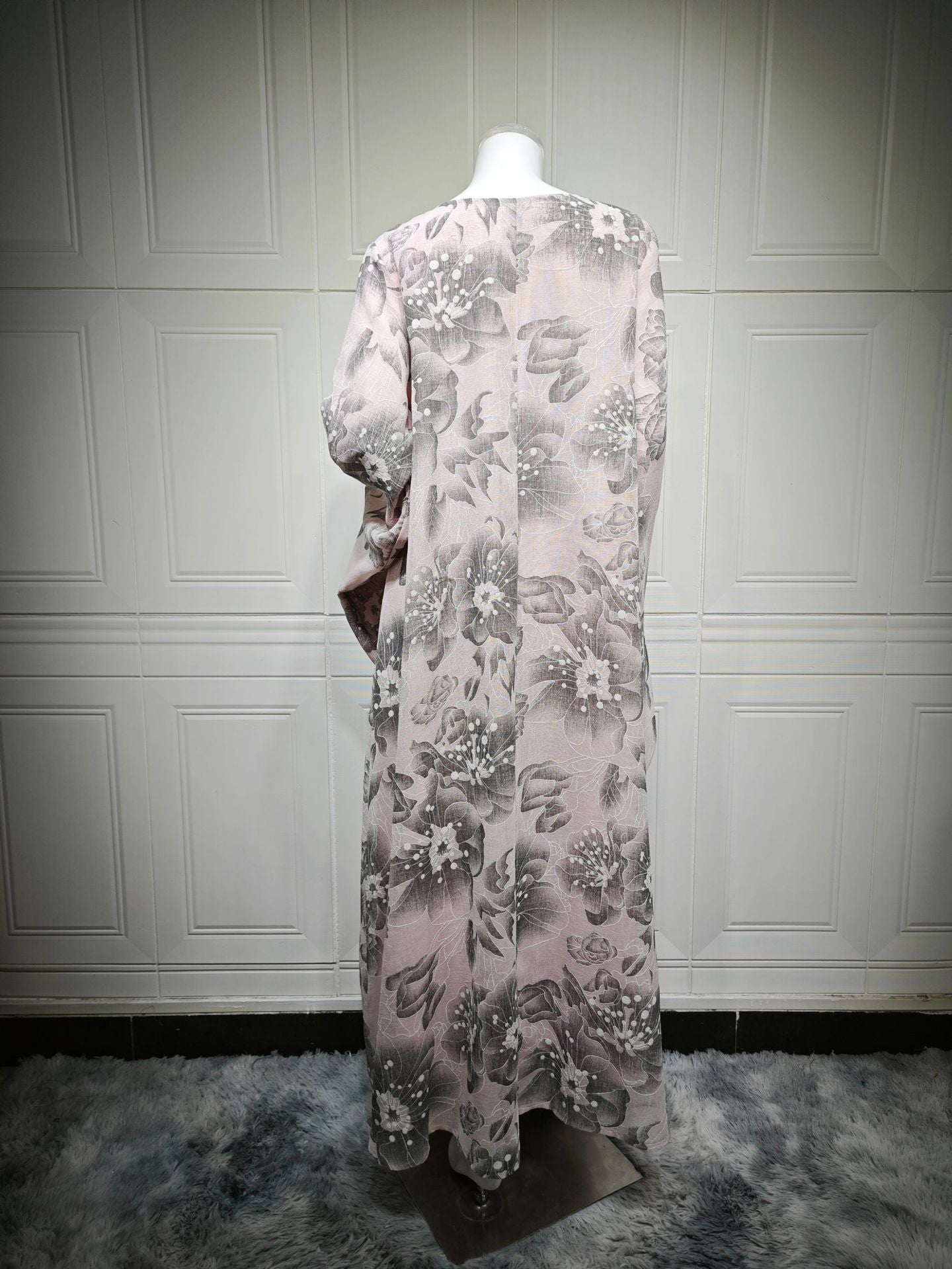 HA6639 Floral Appliqué Embroidered Long Dress
