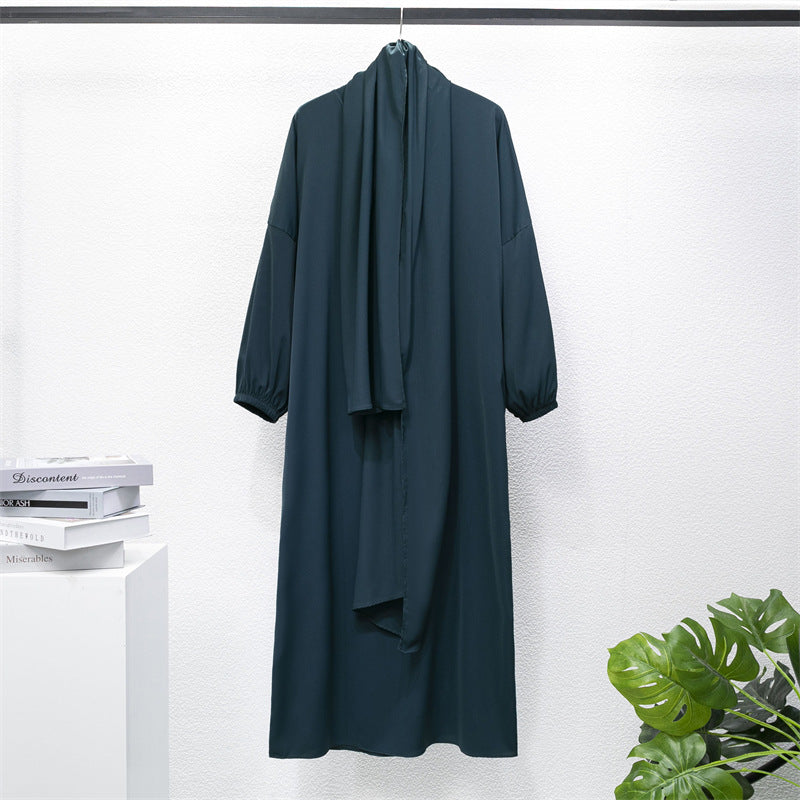 HAYA10049  New Middle East Dubai Turkish Robe Dress with Hijab hoody abaya