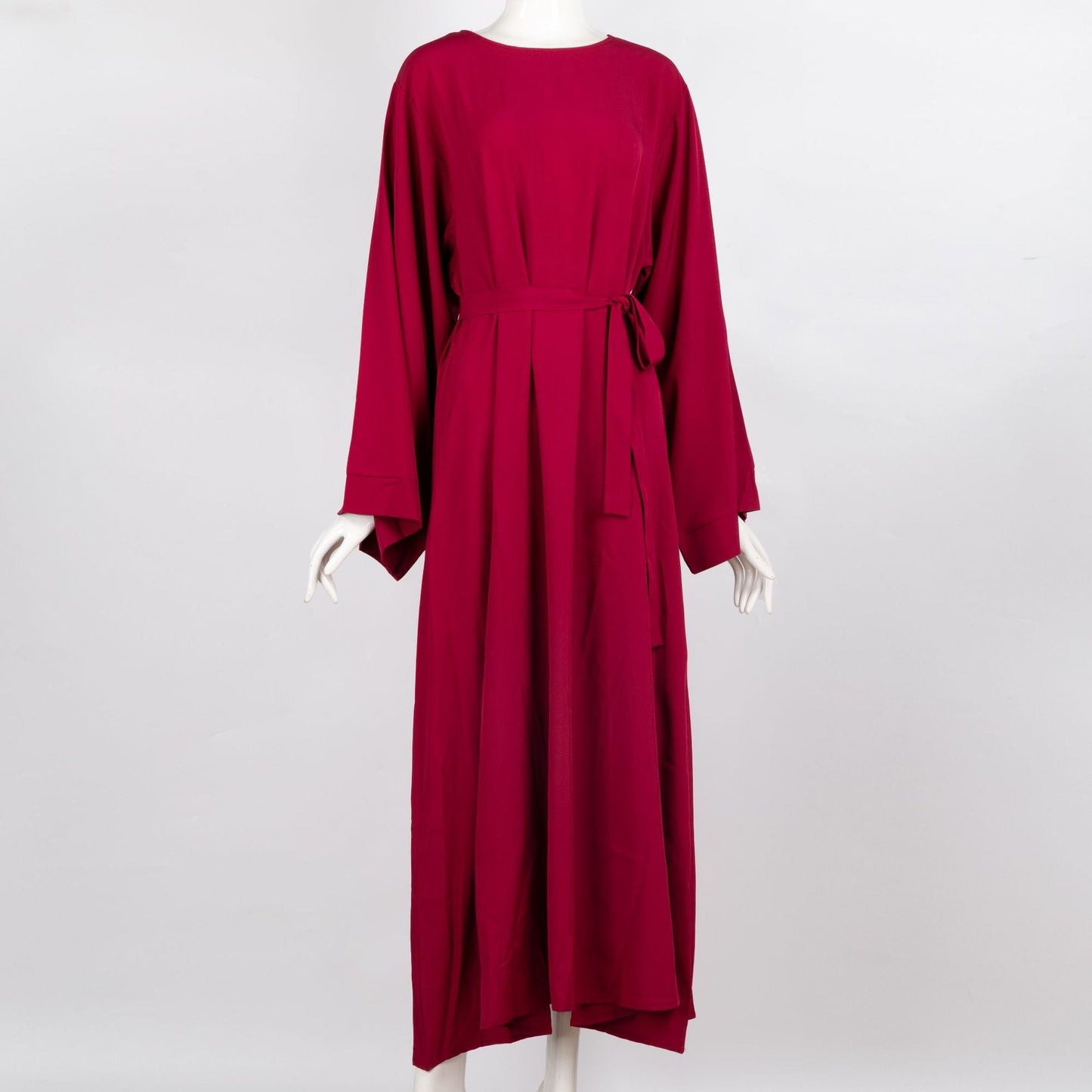 HAYA0477 Casual abaya solid color airy women's long sleeve round neck maxi dress