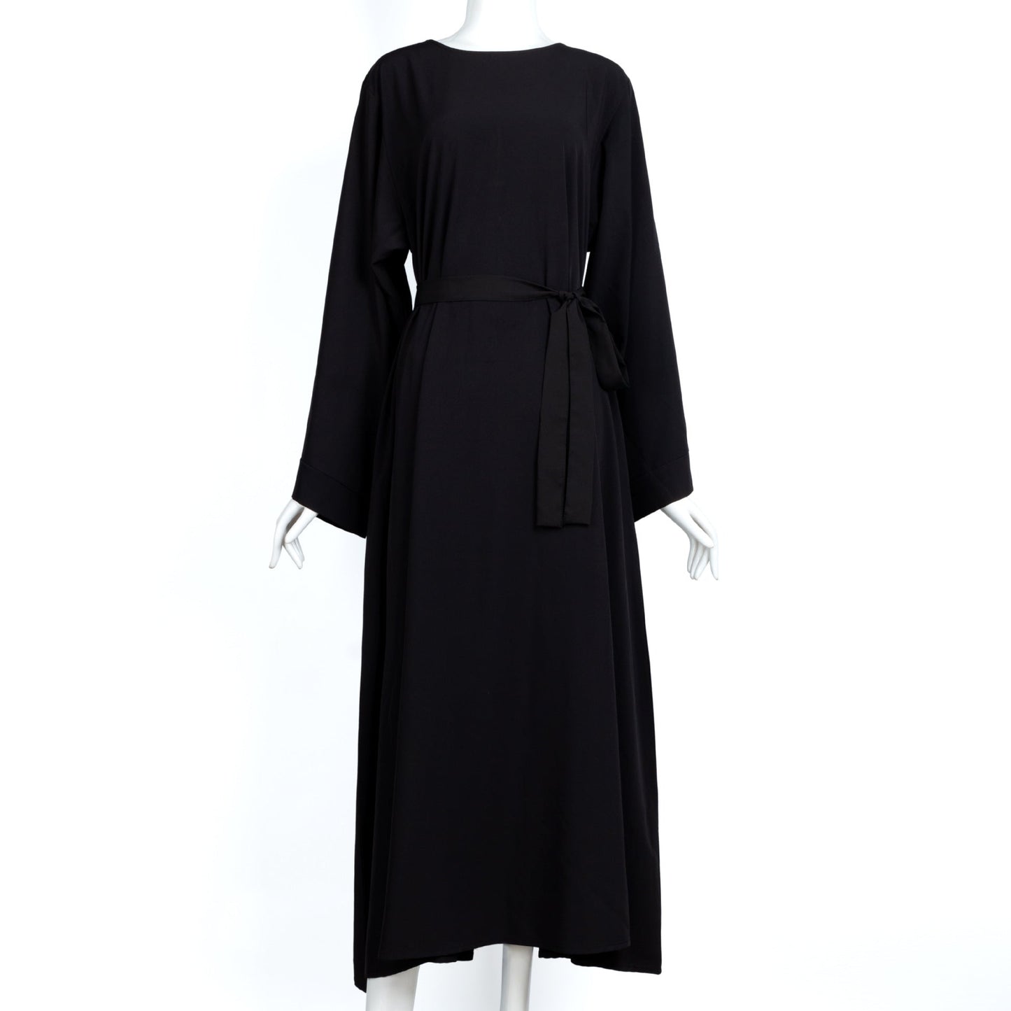 HAYA0477 Casual abaya solid color airy women's long sleeve round neck maxi dress