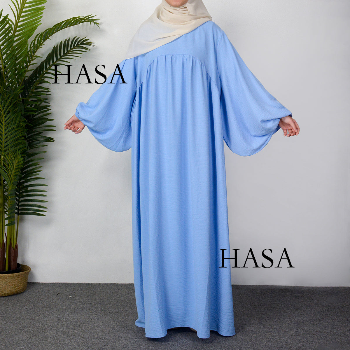 HAYA0429 Muslim OverSize Abaya with special Bubble sleeves for all body Shape