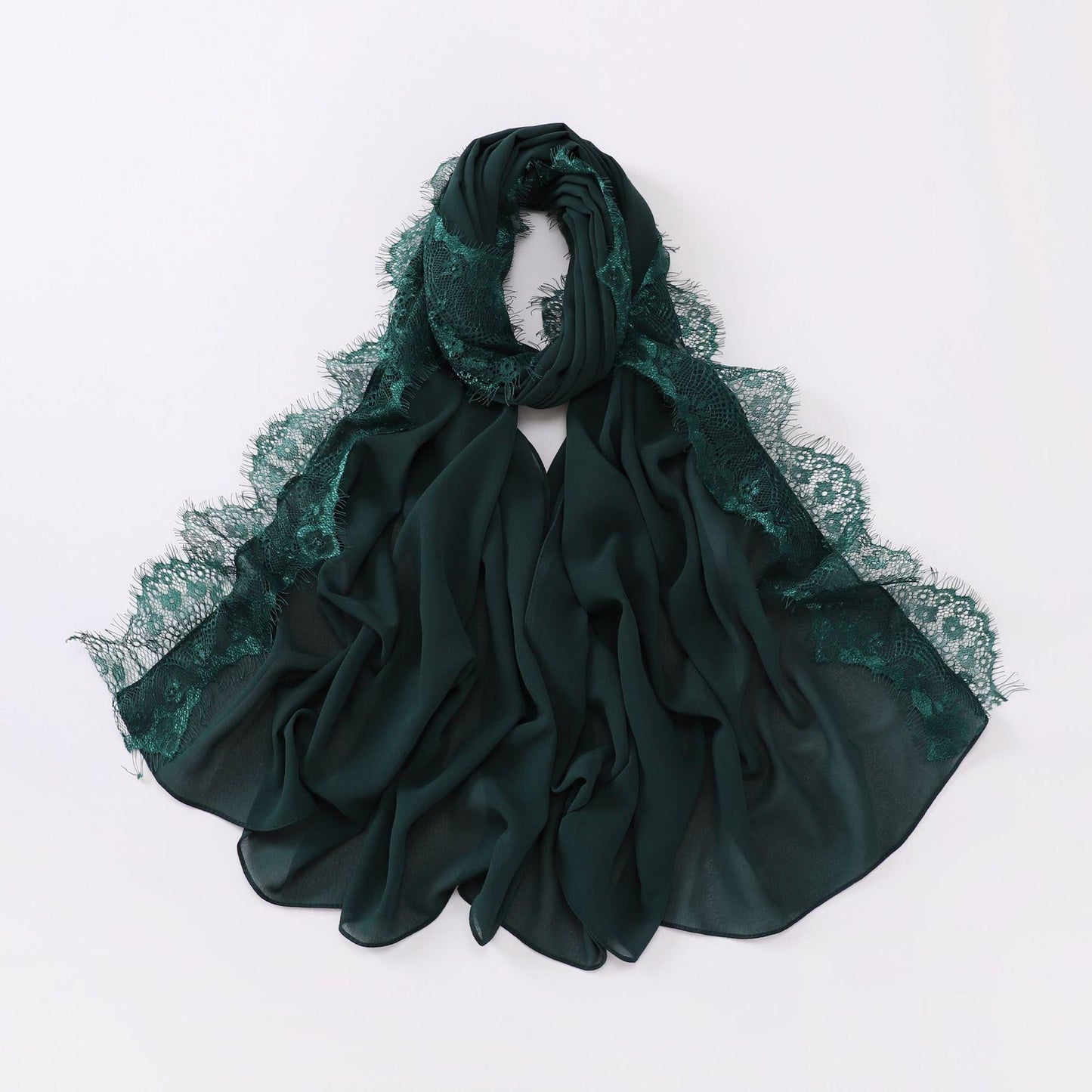 HAYA HA1119 Chiffon Lace Edge Headband Hijab