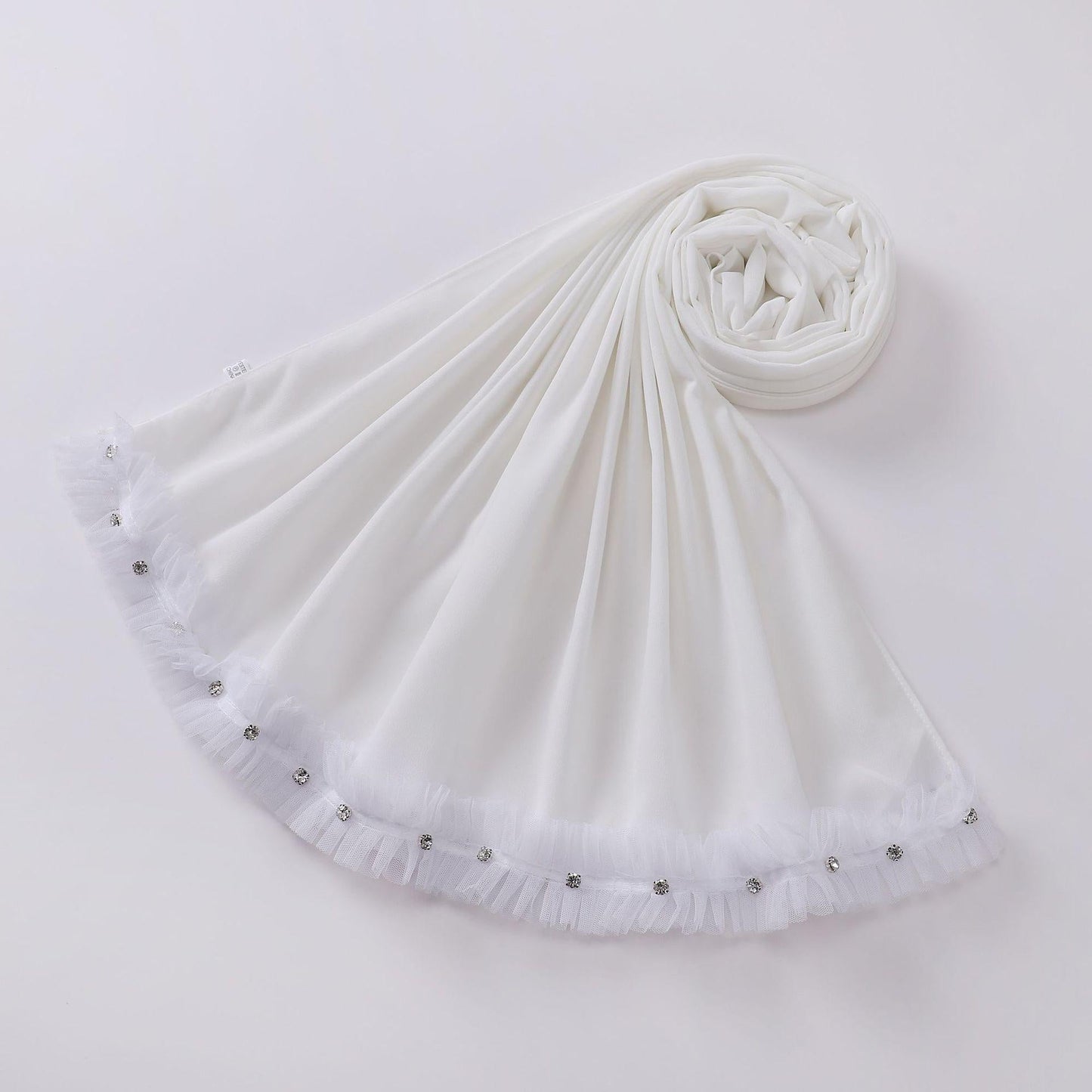 HAYA HA1118 Pearl Chiffon Lace Headscarf
