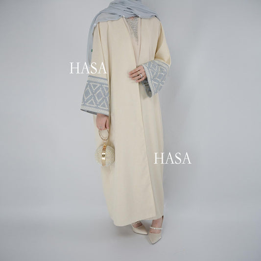 HS1444 Chic Embroidered Cardigan Robe: Elevate Your Style with Fashionable Elegance Party Abaya