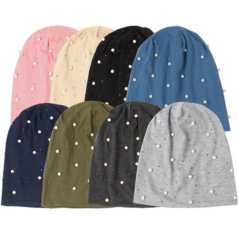 HAYA HA1092 Pearl Hot Diamond Pullover Cap