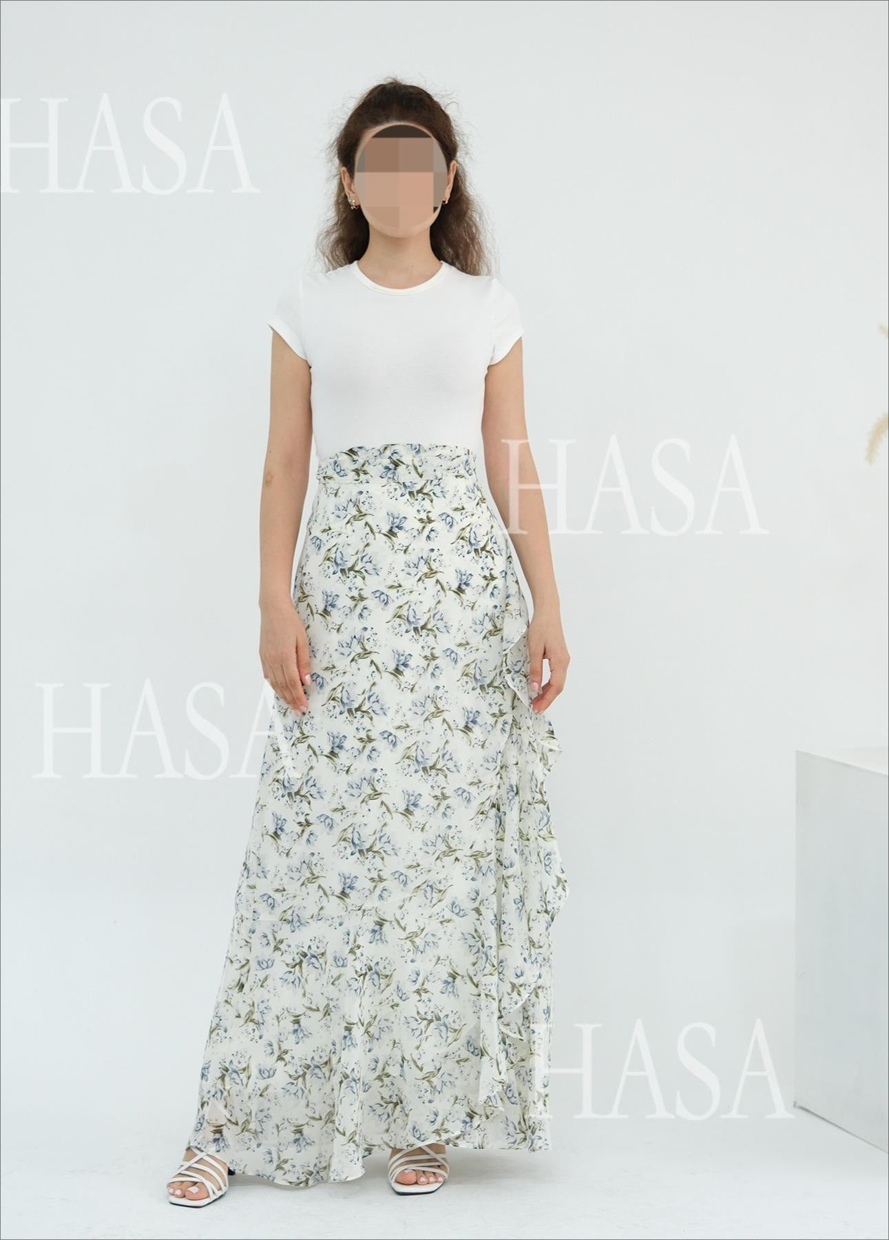 HA6580 Printed cardigan and skirt two-piece set