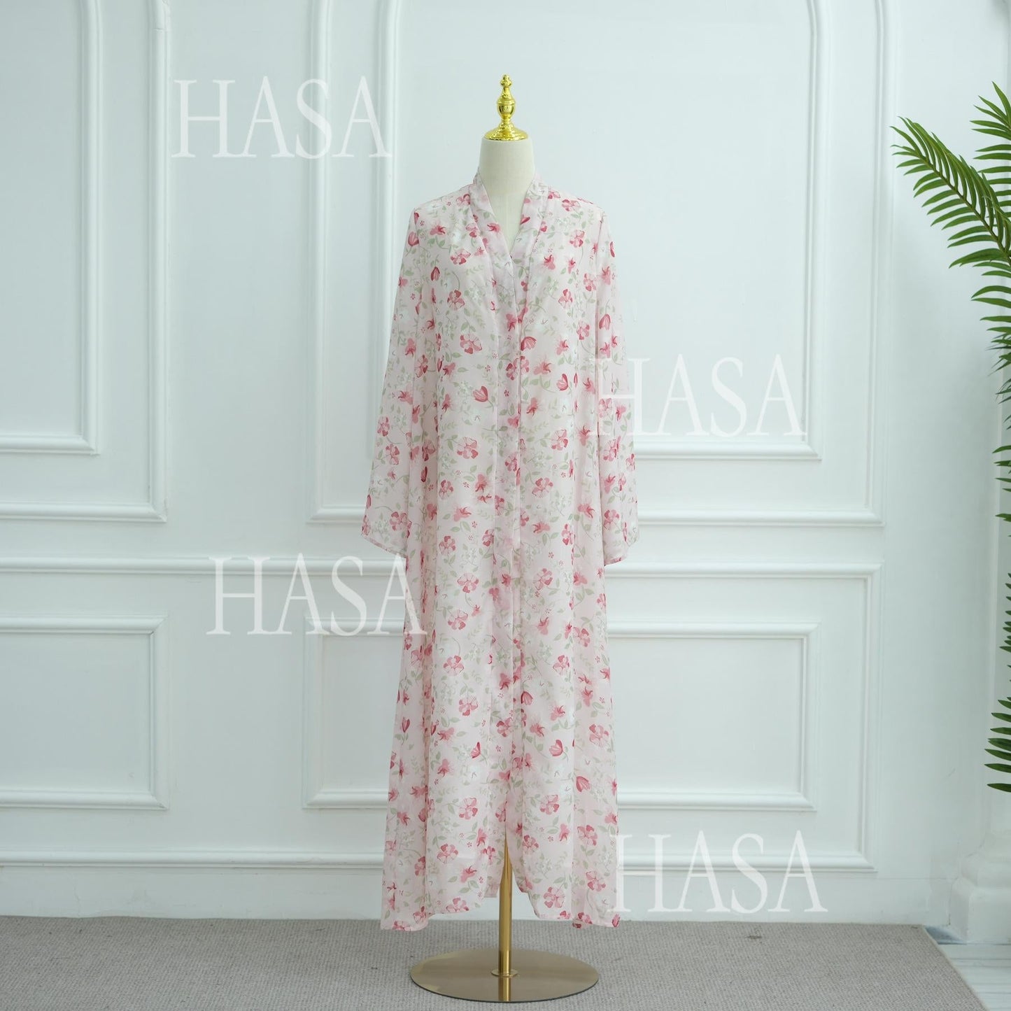 HA6515 Summer Printed Chiffon Jacket and Headscarf Two-Piece Set