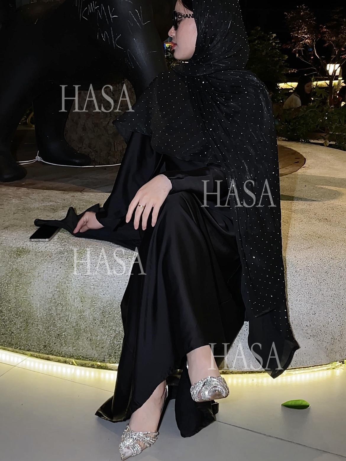HA6477 Shiny robe two-piece set with rhinestone shawl decoration
