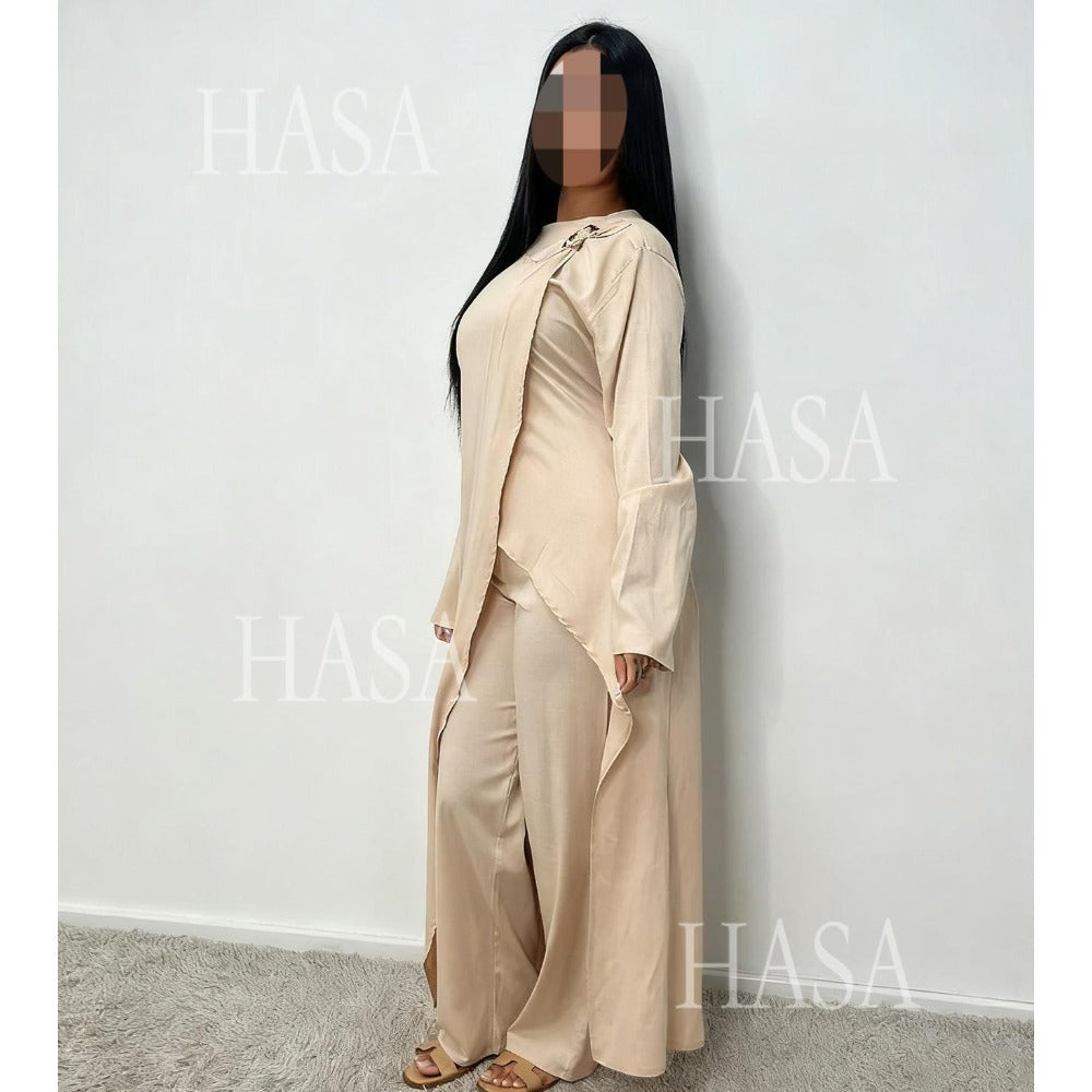 HA6605 Stylish asymmetrical two-piece set (with optional headscarf)