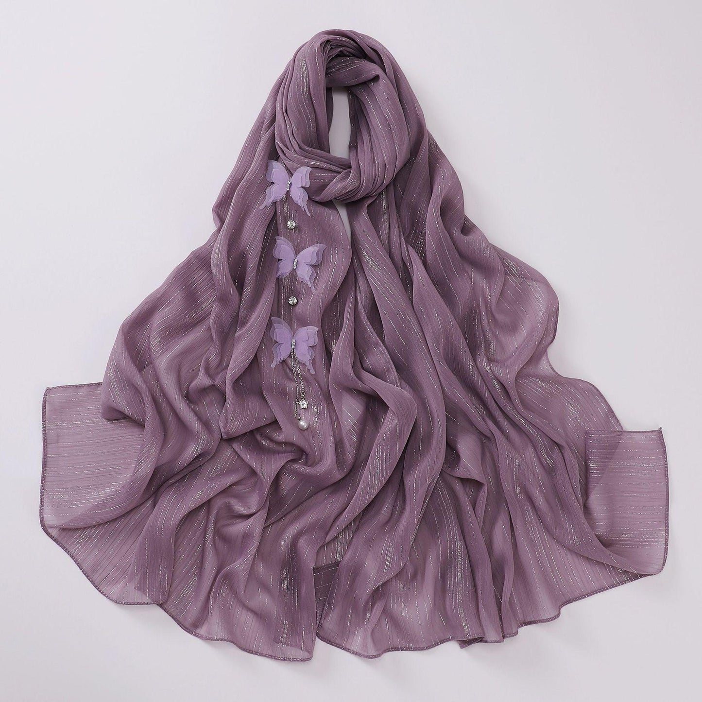 HAYA HA1112 Butterfly Long Headband Muslim Hijab