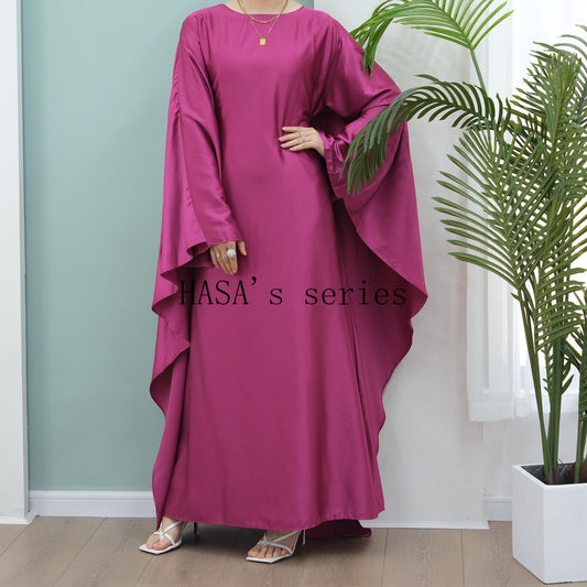 HS4835 High-density Stretch Satin Long Dress, Simple, Elegant, and Comfortable To Wear.