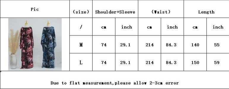 HA6621  Printed Long-sleeved Dress (with Optional Headscarf)