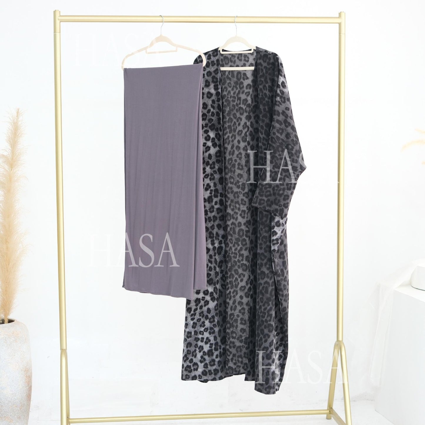 HA6576 Women's Printed Cardigan Abaya (with Optional Matching Headscarf)