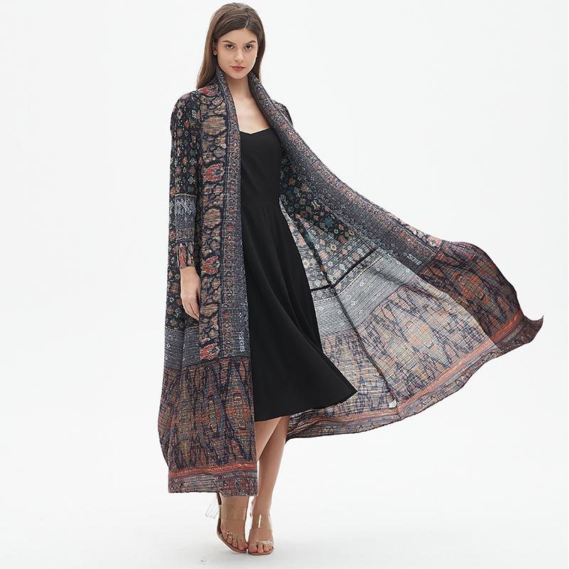 HS6727 Multicolor Printed Abaya with Traditional Motifs